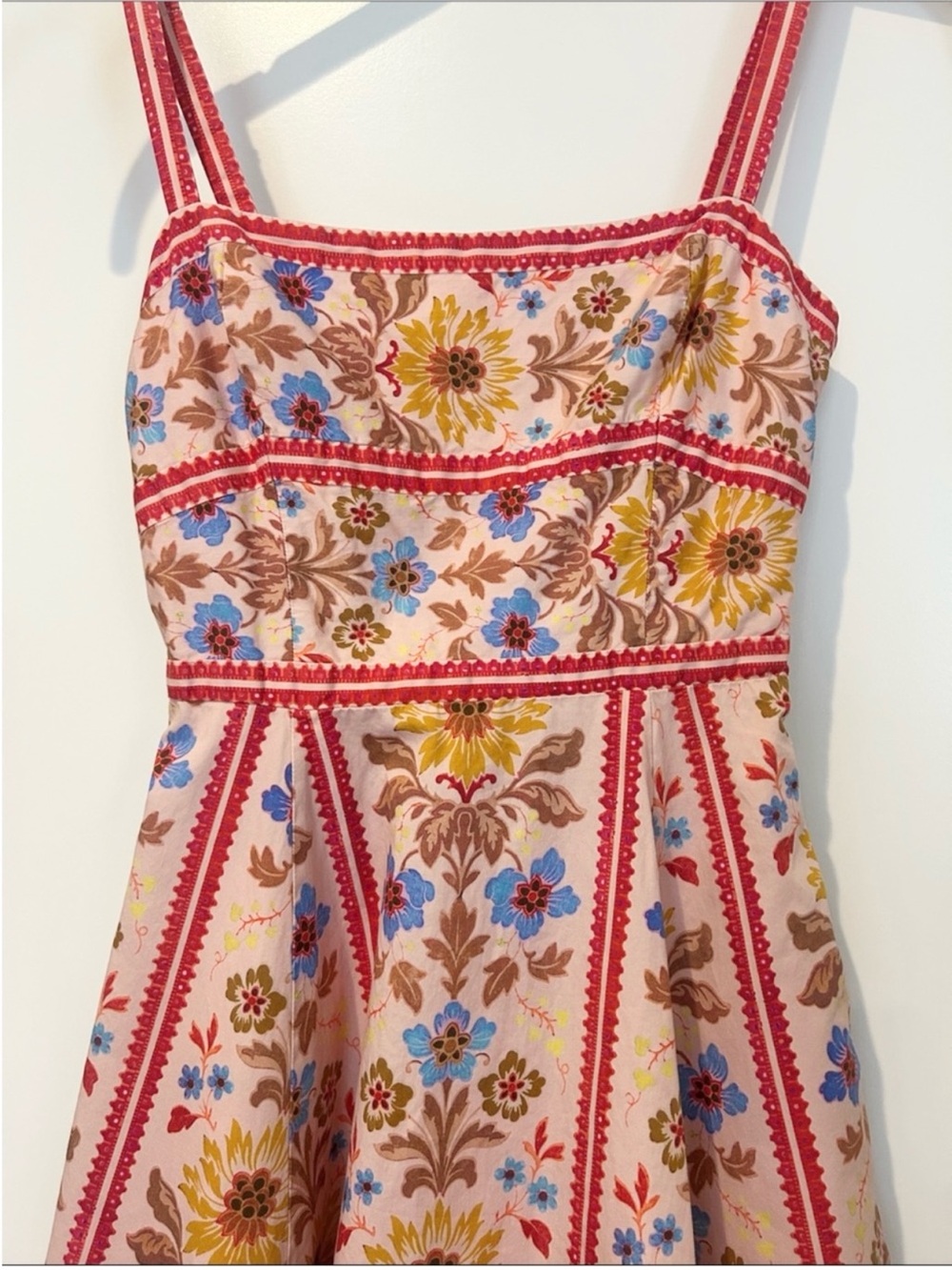 Hill House Margot dress in pink floral block stripe XS - Picture 6 of 13